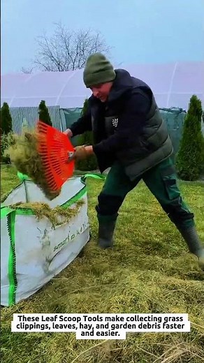 Leaf Scoop Tools Make Lawn Cleanup Faster with Oversized Dual Hand Scoops
