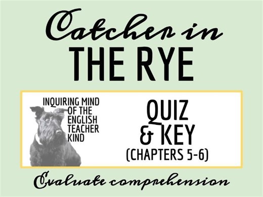 Catcher in the Rye Chapters 5 and 6 Quiz and Answer Key | Teaching Resources