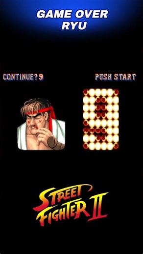 RYU GAME OVER / STREET FIGHTER II #retrogaming #arcade #streetfighter #gamers