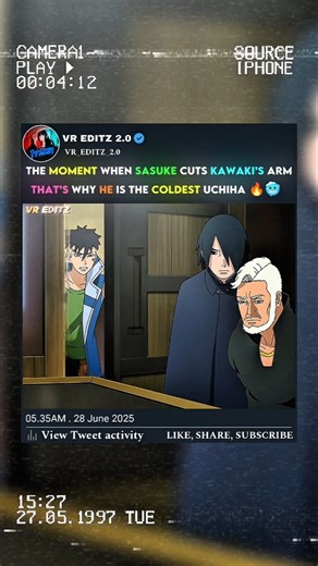 SASUKE CUT KAWAKI ARM 🔥🥶