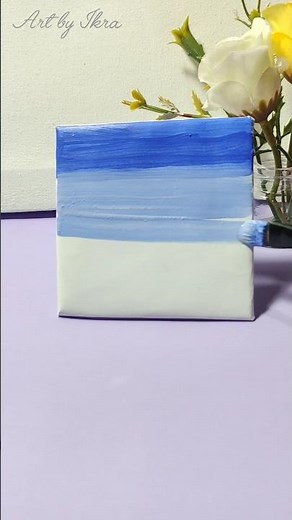 🌈 Easy Rainbow Painting | Mini Canvas Art Tutorial #shorts #art #drawing