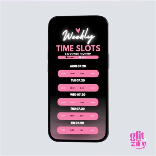 Acuity Scheduling Instagram Story Template: Weekly Availability Calendar (Canva Editable, Digital Download)