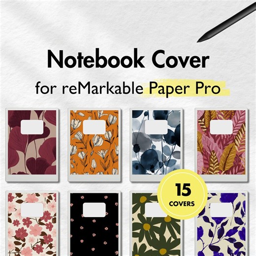 Notebook Cover for Remarkable Paper Pro, Floral Cover Bundle for Remarkable, Notebook for Remarkable, Templates for Remarkable, Notepad - Etsy