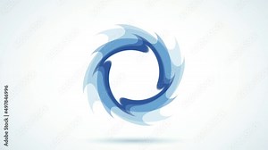 Blue Vortex background. Wash and cooling concept. Fan in motion. Animated illustration. Seamless loop Stock Video