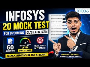 🔥Infosys Mock Test | Infosys SP DSE Exam: 01/02 AUG 2026 | 20 Mock Test | Lets Crack Infosys
