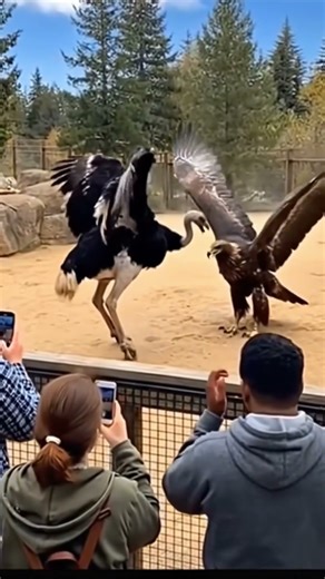 Ostrich vs Eagle You Won’t Believe Who Wins This Epic Animal Fight!