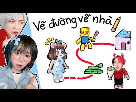 Simmy and Kairon Play the Game Draw the Way Home in Roblox 🏠❓