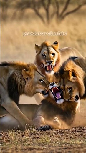 “3 vs 1… Three Male Lions vs Alpha Lion | Brutal Pride Takeover Battle”