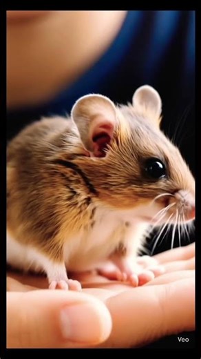 cute mouse is sitting on hand #ai #trending #viralvideo #animals
