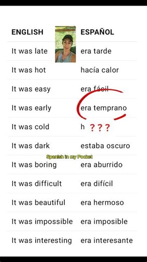 Spanish Vocabulary‼️ "it was cold" (the weather) 🤔 say it in Spanish! . . . . . . #learnspanish #learnspanishathome #learnspanishlanguage #spanishlanguage | Spanish in my Pocket - Aprende Español hoy