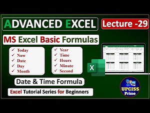 Microsoft Excel Date and Time Formulas in Hindi | Date & Time Functions in MS Excel | Lecture-29