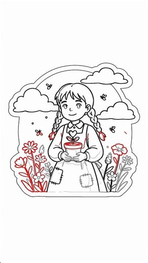 Easy Drawing: Cute Girl with Plant! (Beginner Tutorial) with Chillify