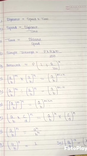 50 formulae in maths of class 8th