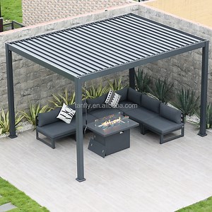 [Hot Item] Patio Garden Gazebos Outdoor Aluminum Gazebo Pavilion Adjustable Louvers Pergola Waterproof