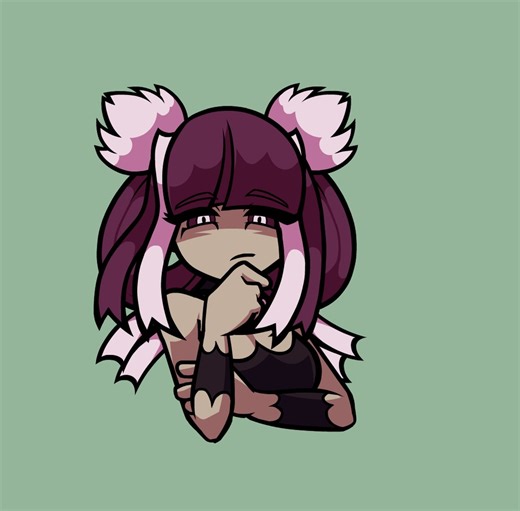 funny goth girl Onion sprites I did for the special DLCBig shoutout to @fl0pd00dle who helped map out the hair motion for the idle and @AmaiHisa who concepted the poses#FlavorRave #FNF