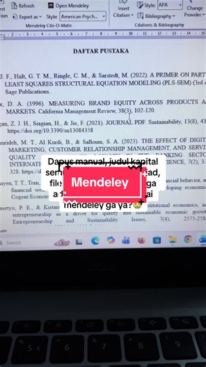 Ubah Dapus Manual Jadi Mendeley - Jasa 1k per Referensi