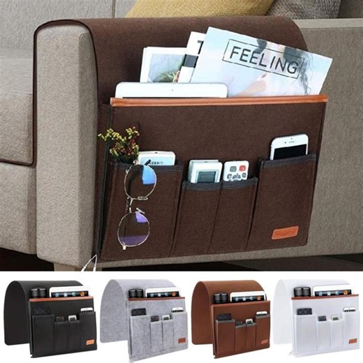 Household Armchair Caddy Felt Couch Recliner Armrest Organizer for Magazine Tablet Cell Phone Remote Control Hanging Storage Bag | Lazada PH