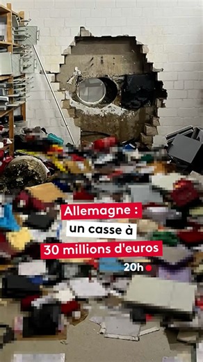 C’est un braquage hors norme… En Allemagne, une banque a été vidée de ses coffres. Près de 30 millions d’euros dérobés. Une opération préparée pendant des mois, sans violence, et sans qu’aucune alarme ne se déclenche… Alors comment les malfaiteurs ont-ils procédé ? #jt20h #actualités | Le 20h – France Télévisions