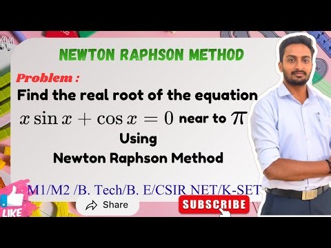 Newton Raphson Method | Find Real Root of x sin x + cos x = 0 near π | VTU Engineering Maths