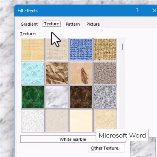 Microsoft Word Adding Page Texture