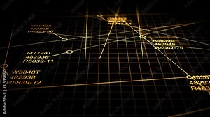 Air Traffic Control Software Tracking Inbound Outbound Flights - Motion Graphics - Sepia Retro Version V1