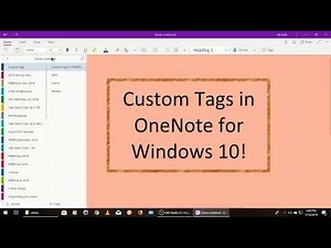 Custom tags now in OneNote for Windows 10!