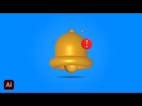 3d Bell Icon Design In Adobe Illustrator cc 2023 | Tutorial