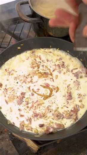 Bacon Goat Cheese Pasta in the Forest