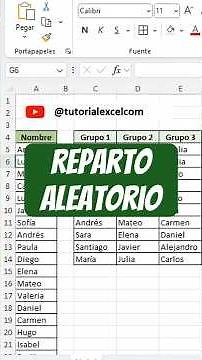 ¿Cómo repartir nombres en grupos al azar en Excel? ¡Así de fácil!