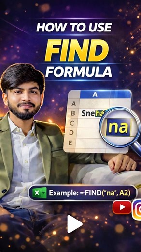how to use Find Formula in Excel #learnexcel #tricks #excelshorts #excel #exceltips #excelformula