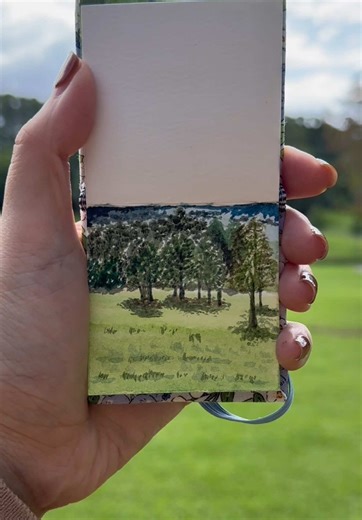 Pocket Watercolor Park Scene Painting
