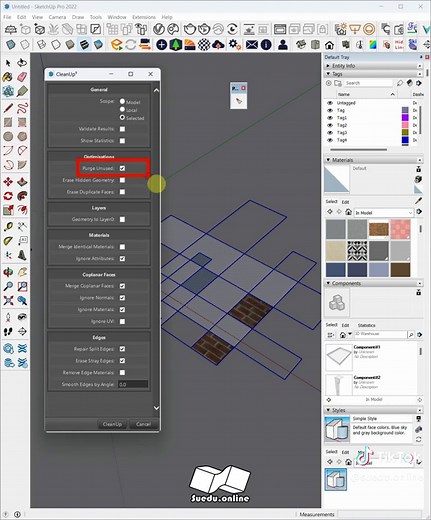 Hướng dẫn sử dụng plugin CleanUp3 cho SketchUp