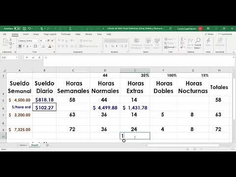 Cálculo Valor Horas Ordinarias, Extras, Dobles Nocturnas