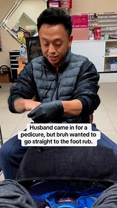 75K views · 1.9K reactions | Husband came in for a pedicure, but bruh wanted to go straight to the foot rub because he really loves the foot cream by @beyondthecream.official * * * *Follow for more content, Thank you for support. * Show with US: www.beyondthecream.com * * #selfcare #footcream #oil #footfile #nailtech #tutorial #nailart #acrylic #fullset #tapered #nailsoftheday #fashion #tutorial #reel #reels #facebook #nailsalon #podcast #comedy | Minh Thai | Facebook