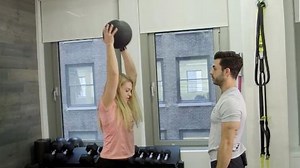 Katie and Dan Med Ball Slams