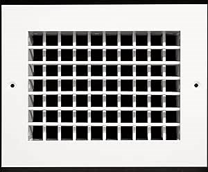 HVAC Premium 24''w X 6''h Aluminum Double Deflection Adjustable Air Supply HVAC Diffuser - Full Control Vertical/Horizontal Airflow Direction - Vent Duct Cover [Outer Dimensions: 25.6''w X 7.6''h]