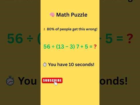 80% People Get This Math Puzzle Wrong 😱 | 91 ÷ 8(9+3) = ? | Can You Solve It?
