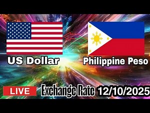 US Dollar to Philippine Peso Today Exchange Rate Real Time Live Stream October 12, 2025