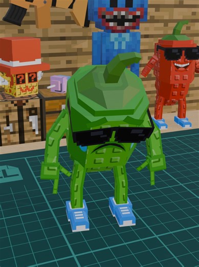 Sad Los Chillis Paper Craft 3D Showcase Tutorial & Template in my youtube channel (link in bio). #papercraft #stealabrainrot #roblox #animation #diy