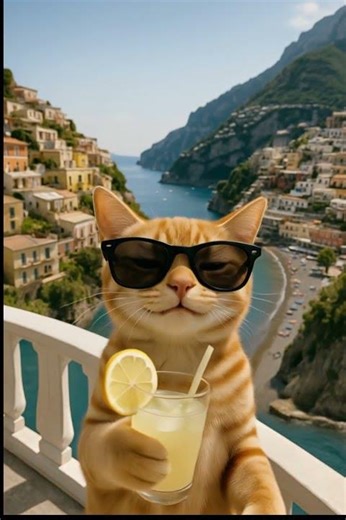 Cat Vacation—Drinks and Sunshine｜猫のバケーション—ドリンクと太陽の光｜고양이의 바캉스—음료와 햇살