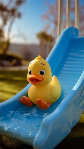Cute Duck Sliding on Blue Slide#DuckSlide #CuteDuck #DuckShorts