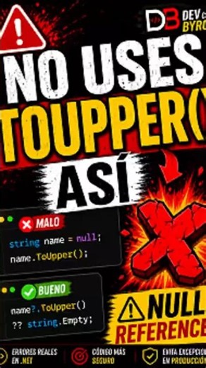 🚨 No uses ToUpper() así en .NET