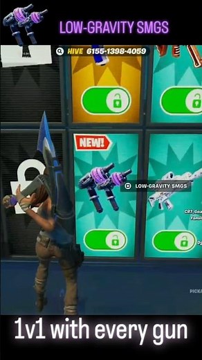 1v1 with every gun LOW GRAVITY SMGS showcase #fortnite #secret