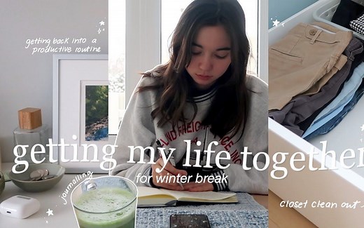 【clarisseintheclouds】寒假调整作息的高效日常｜productive vlog｜做手帐｜打扫柜子｜油管搬运生肉