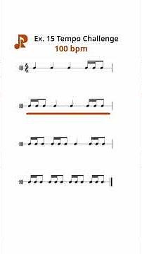 Rhythm Exercises Tempo Challenge 15 60 bpm 80 bpm 100 bpm 120 bpm 150 bpm #learnmusic #challenge