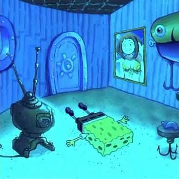 Spongebob on self-quarantine caramelldansen meme