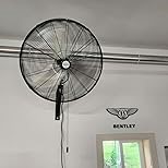 hykolity 30 inch High Velocity Industrial Wall Fan, 9500 CFM 3-Speed Wall Mount Oscillating Fan, Heavy Duty Shop fan for Garage, Warehouse, Workshops, Commercial and Factory, UL Listed, 2 Pack