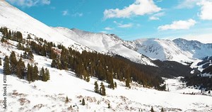 The Magnificent Snow Covered Mountains of Loveland Pass, Colorado, 4K