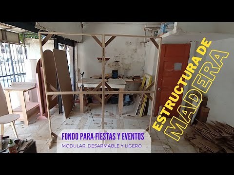 [Cómo hacer Mobiliarios] ESTRUCTURA DE MADERA Para colgar Fondos en Decoracioanes de Fiestas (DIY)