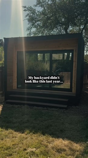 POV: You didn’t move—you just upgraded your backyard👀 Would you work here? Comment OFFICE💻 #backyardpod #workfromhome #tinyhomes #aduTexas #backyardOffice